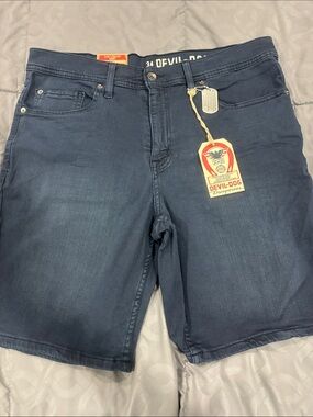 Devil-Dog Men's Navy Jean Shorts — Classic Five-Pocket Style